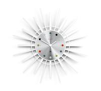 NEWGATE® Stingray Wall Clock | Retro sunburst design | Modern dial with arabic numerals | Silent sweep movement | Statement clock for living room (pebble white)