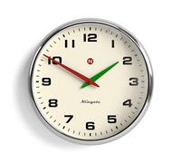 NEWGATE® Superstore wall clock | Large retro metal clock | 40cm | Chrome finish | Convex glass lens | Designer piece for kitchen, living room or office
