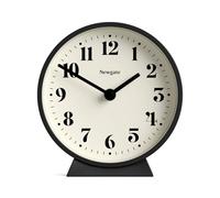 NEWGATE® Theatre mantel clock | Modern classic round design | Black | Contemporary style for desk, table, shelf or bedside