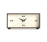 NEWGATE® Thunderbird desk clock | Retro contemporary rectangular design | Mocha brown | Modern mid century style for desk, mantel, table top or shelf