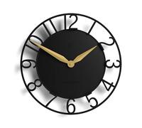 NEWGATE® Time Traveller wall clock | Round sculpted skeleton clock | Black | 35cm | Arabic numbers | Cool modern designer style for kitchen, living room, office