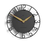 NEWGATE® Time Traveller wall clock | Round sculpted skeleton clock | Dark grey | 35cm | Arabic numbers | Cool modern designer style for kitchen, living room, office