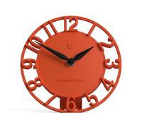 NEWGATE® Timewarp desk clock | Round skeleton clock | Orange | Modern designer style for desk, table top, mantel, shelf or bedside | For kitchen, living room, office