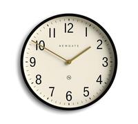 NEWGATE® Universal wall clock | Large metal modern classic clock | 43cm | Deep case in matt black | Arabic numbers | Mid century style for kitchen, living room or office