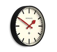 NEWGATE® Universal wall clock | Large modern station clock | 43cm | Black | Deep metal case | Vintage inspired marker dial | Mid-century style for kitchen, living room or office