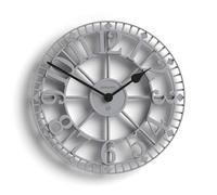 NEWGATE® Warehouse wall clock | Skeleton clock | 40cm | Clockwork grey with black hands | Contemporary vintage style for kitchen, living room or office