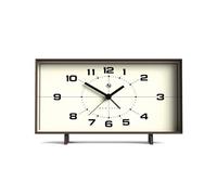 NEWGATE® Wideboy alarm clock | Rectangular retro design | Mocha brown | Mid century dial | Ideal for bedside, desk, mantel or shelf | Retro bedroom & office accessory