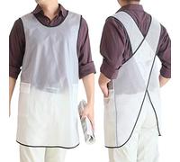 NEWGEM 100% Waterproof Cross Back Apron With Pockets For Women Men Dishwashing, Cleaning Fish, Lab Work, Dog Grooming, Gardening, Painting White Translucent
