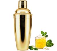 NewGF Cocktail Shaker,25oz 750ML Drink Mixer with Built-in Strainer for Mixing Drinks Margaritas,Beginner Friendly Stainless Steel Mixer Bar Utensil ToolGold