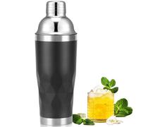 NewGF Insulated Cocktail Shaker Black -20oz Double Wall Vacuum Stainless Steel Martini Shaker with Built-in Strainer, Pro Leak-Proof Weighted Shaker for Home Bar, Premium Bar Gift Set