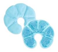 NEWGO 3-in-1 Large Cooling Pads for Breastfeeding, 2 Pieces Nursing Compress Cooling Pads & Heat Pads for the Breast, Breast Therapy, Soft Fabric Back Fleece (Blue) 20cm X 17cm