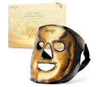 NEWGO Black Gold Gel Full Face Mask - Hot & Cold Therapy for Puffy Face, Dark Circles, Migraine Relief, Adjustable 3D Fit Facial Ice & Heat Mask for Stress, Allergies & Menopause Comfort