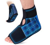 NEWGO Foot Ice Pack Wrap, 2 Hours Long-Lasting Full Coverage Gel Ice Pack Wrap for Foot Pain Relief, Swelling, Sprains, Achilles Tendonitis, Plantar Fasciitis - Reusable & Adjustable Fit