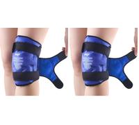 NEWGO Ice Pack for Knee Replacement Surgery, Reusable Gel Cold Pack Knee Ice Pack Wrap Around Entire Knee for Knee Injuries, Knee Ice Wrap for Pain Relief, Swelling, Bruises (Blue) (Pack of 2)