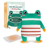 NEWGO Microwave Heating Pad for Pain Relief, Moist Heat Pack Hot Compress for Period Cramps, Muscles, Cute Frog Gift for Girl Women Kids, with Washable Cover - 6.7" X 9.5"