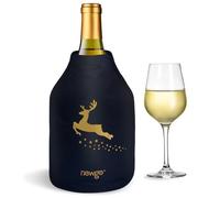 NEWGO® Wine Cooler Sleeve, Reusable Ice Pack Sleeve with Protector, Rapid Cooling Insulator for Champagne, Red, White Wine, Beer (Deer)