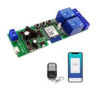 Newgoal 2 channelsWiFi Wireless Smart Switch Inching Self-Locking Relay Module, be Applied to Access Control Tuya SmartLife APP,DIY WiFi Garage Door Opener