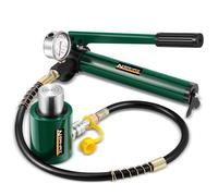 Newhai 20 ton 2” Hydraulic Ram Jack+ cp-180 Hand Pump with Pressure Gauge Hydraulic Porta Power 20 ton Kit Low Profile Short Cylinder