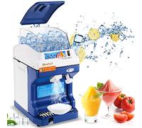 Newhai Commercial Ice Shaver 300W Shaved Electric Ice Shaver, 1400RPM Automatic Snow Cone Machine, Adjustable Thickness, 444 Ice Shaver