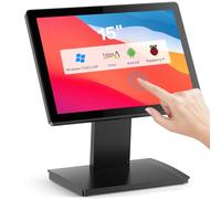 NewHail 15-inch Touchscreen POS Monitor, HDMI/VGA Capacitive Screen Display with Heavy-Duty Metal Stand for Retail, Restaurant, Bar, Gym, Warehouse and POS Systems