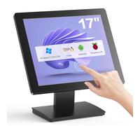 NewHail 17 inch POS Touch Screen Monitor, Full HD 1280 x 1024 Capacitive Touchscreen with HDMI/VGA Input, Heavy-Duty Metal Stand, for Retail, Restaurant, Bar, Gym, Warehouse and POS System