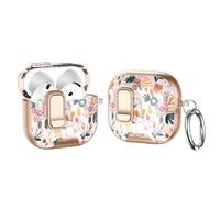 Newhalper Compatible with Airpods 4 Case 2024,Flowers Cute Cases for Airpods iPod 4th Generation,Women & Girls,Phone Stand,Shockproof Flower Keychain Cover for Airpod 4,Pink Colorful