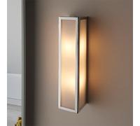 newham large wall light in chrome with frosted glass diffuser