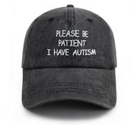 Newhomestyle Autism Baseball Cap, Embroidered Adjustable Denim Hat, Unisex Adult Dad Hat, Please Be Patient I Have Autism