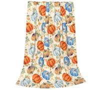 Newhomestyle Fall Pumpkin Blanket, Autumn Anti-pilling Cozy Throw Blanket for Couch Sofa Chairs, Leaf Warm Lightweight Soft Flannel Blankets for Home Decorations (100X125 cm)