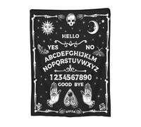Newhomestyle Ouija Board Throw Blanket, Goth Witchy Birthday Gifts for Girl/Women, Gothic Skeleton Skull Halloween Christmas Flannel Blanket Decor, Spooky Gifts Soft Blanket for Sofa Couch 100X125 cm