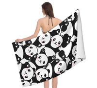 Newhomestyle Panda Beach Towel, Cute Panda Quick Dry Absorbent Bath Towel, Women & Girl Thin Lightweight Pool Towel for Travel Yoga Swim Spa - 77X153cm/ 30x60 Inch