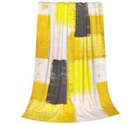 Newhomestyle Throw Blanket Yellow Grey Ombre, Modern Anti-Pilling Lightweight Flannel Blankets, Super Soft All Season Queen Size Fleece Blankets, Cozy Warm Bedding for Bed Sofa Couch Car, 150X200 cm