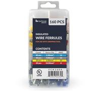Newhouse Electric Insulated Wire Ferrule Refill Kit 160 Pcs Sized AWG 14-8 for Use with Crimping Tool