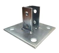 Newhouse Electric Steel Square Post Base Connector | 3-in. Steel Angled Single Channel Strut Mounting Bracket | for Mounting, Bracing, and Supporting 1-5/8-in. Standard B-Series Struts