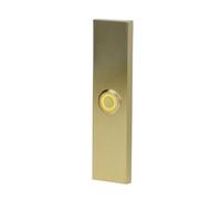 Newhouse Hardware Rectangular Lighted Wired Metal Doorbell Button in Brushed Satin Brass BT6RL-SB, for Doorbell Chime, Buzzer, or Ringer, Door Bell Button Only, Buzzer Button with LED Button Light