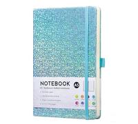 newhsy Journal Notebook A5 PU Cover 190 Pages Hardback Notebook for Writing Lined Journal for Women Men Thick Paper No Bleed Notepad for Office School Travel Supplies Star Laser Style (Blue)