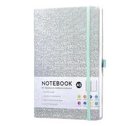 newhsy Journal Notebook A5 PU Cover 190 Pages Hardback Notebook for Writing Lined Journal for Women Men Thick Paper No Bleed Notepad for Office School Travel Supplies Star Laser Style (Green)