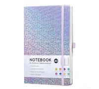 newhsy Journal Notebook A5 PU Cover 190 Pages Hardback Notebook for Writing Lined Journal for Women Men Thick Paper No Bleed Notepad for Office School Travel Supplies Star Laser Style (Purple)