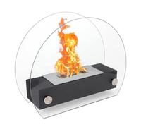 NEWIMAGE Tabletop Fire Pit, Fire Bowl 35cm L Portable Tabletop Fireplace Clean Burning Bio Ethanol Ventless Fireplace for Indoor Outdoor Patio Parties Events(Black)