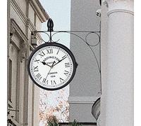 NEWIMAGE Wall Hanging Double-Sided Waterproof Clock 21 cm Round Decorative Hanging Clocks for Home Décor Porch Garden Outdoors