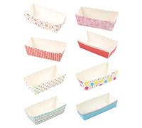 Newin Star 100pcs Mini Loaf Cake Cases Mini Baking pan Made of Paper Rectangle Paper Baking pan Disposable Mini Cake Pans,Random Colours