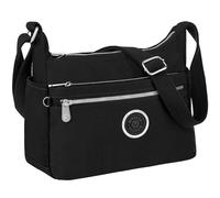 NEWIROVE Women's Large Shoulder Bag Nylon Lightweight Shoulder Bag, Black, Large