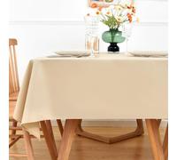 NEWISHER Beige Rectangle Tablecloth - 140x200 cm (55x78 inch) - Heavy Duty Polyester Fabric Tablecloths, Washable Solid Table Cover for Dining, Kitchen, Home Party, Outdoor Indoor Use