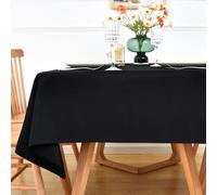 NEWISHER Black Rectangle Tablecloth - 140x200 cm (55x78 inch) - Heavy Duty Polyester Fabric Tablecloths, Washable Solid Table Cover for Dining, Kitchen, Home Party, Outdoor Indoor Use
