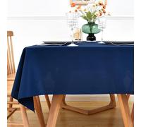NEWISHER Navy Blue Rectangle Tablecloth - 140x200 cm (55x78 inch) - Heavy Duty Polyester Fabric Tablecloths, Washable Solid Table Cover for Dining, Kitchen, Home Party, Outdoor Indoor Use