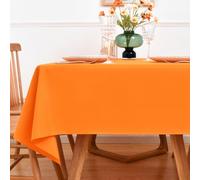 NEWISHER Orange Square Tablecloth - 138x138 cm (54x54 inch) - Heavy Duty Polyester Fabric Tablecloths, Washable Solid Table Cover for Dining, Kitchen, Home Party, Outdoor Indoor Use