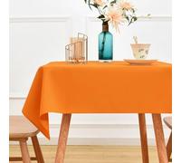 NEWISHER Orange Square Tablecloth Solid Color Tablecloths 107x107 cm | 42x42 Inches Washable Polyester Fabric Table Cover, Farmhouse Decor for Dining, Kitchen, Home Parties, Outdoor & Indoor Use