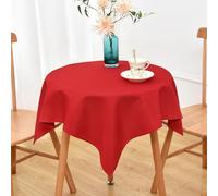 NEWISHER Red Square Tablecloth Solid Color Tablecloths 92x92 cm
