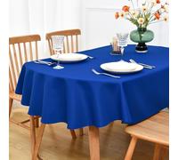 NEWISHER Royal Blue Oval Tablecloth - 153x215 cm (60x84 inch) - Heavy Duty Polyester Fabric Tablecloths, Washable Solid Table Cover for Dining, Kitchen, Home Party, Outdoor Indoor Use