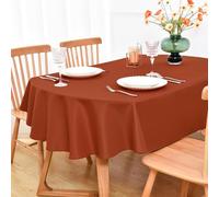NEWISHER Rust Oval Tablecloth - 153x215 cm (60x84 inch) - Heavy Duty Polyester Fabric Tablecloths, Washable Solid Table Cover for Dining, Kitchen, Home Party, Outdoor Indoor Use